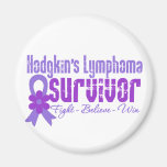 Hodgkins Lymphoma Survivor Flower Ribbon magnets