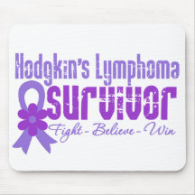 Hodgkins Lymphoma Survivor Flower Ribbon Mouse Pads