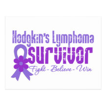 Hodgkins Lymphoma Survivor Flower Ribbon Postcards