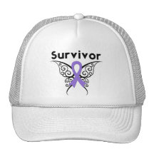 Hodgkins Lymphoma Survivor Tribal Butterfly Hat