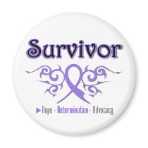 Hodgkins Lymphoma Survivor Tribal Ribbon magnets