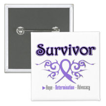 Hodgkins Lymphoma Survivor Tribal Ribbon Pins