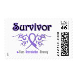 Hodgkins Lymphoma Survivor Tribal Ribbon stamps