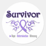Hodgkins Lymphoma Survivor Tribal Ribbon stickers