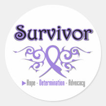 Hodgkins Lymphoma Survivor Tribal Ribbon Sticker