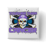 Hodgkin's Lymphoma Tougher Than Cancer Skull Pinback Button