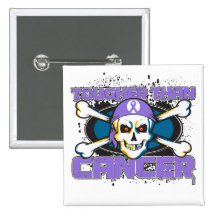 Hodgkin's Lymphoma Tougher Than Cancer Skull Pinback Button