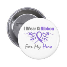 Hodgkin's Lymphoma Tribal Deco Ribbon Hero Pins
