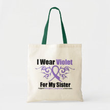 Hodgkins Lymphoma Tribal Ribbon For My Sister Tote Bag