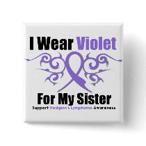 Hodgkins Lymphoma Tribal Ribbon For My Sister buttons
