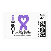 Hodgkins Lymphoma Violet Heart Support Brother Postage