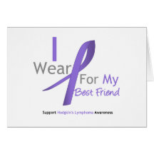Hodgkin's Lymphoma Violet Ribbon Best Friend Cards