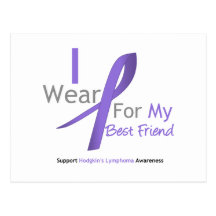 Hodgkin's Lymphoma Violet Ribbon Best Friend Post Card