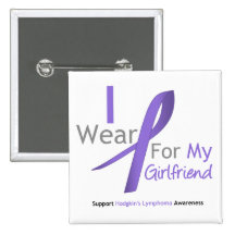 Hodgkin's Lymphoma Violet Ribbon For Girlfriend Pinback Button