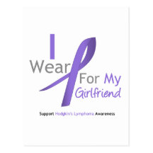 Hodgkin's Lymphoma Violet Ribbon For Girlfriend Postcards