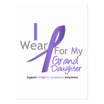 Hodgkin's Lymphoma Violet Ribbon Granddaughter Post Card