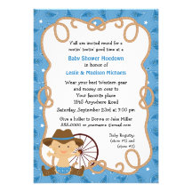 Hoedown Baby Boy Shower Invitation
