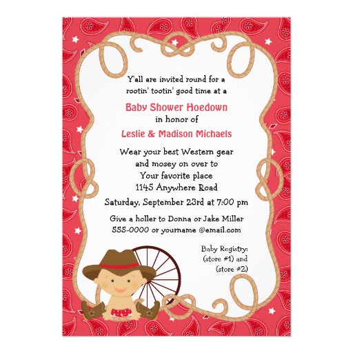 Hoedown Couples Baby Shower Invitation