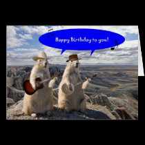 HOEDOWN IN PRAIRIE DOG TOWN BIRTHDAY CARD cards