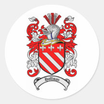 HOFFMAN FAMILY CREST -  HOFFMAN COAT OF ARMS ROUND STICKER