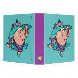 hog in a hat lady cute piggy cartoon binders