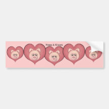 Hogs & Kisses Bumper Stickers