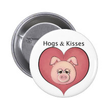 Hogs & Kisses Pinback Button