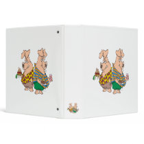 hogs pig out pigs funny cartoon binder