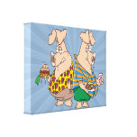 hogs pig out pigs funny cartoon gallery wrap canvas