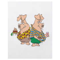 hogs pig out pigs funny cartoon full color flyer