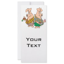 hogs pig out pigs funny cartoon custom rack card