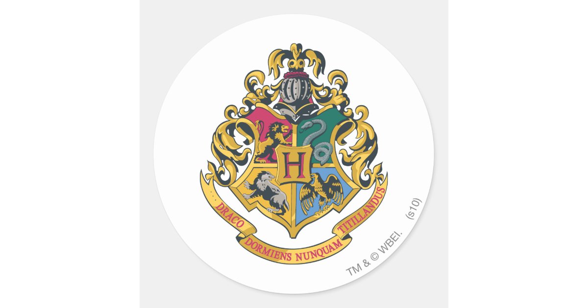 Hogwarts Crest Full Color Classic Round Sticker | Zazzle