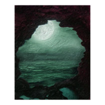 Höhle mit Blick aufs Wasser posters