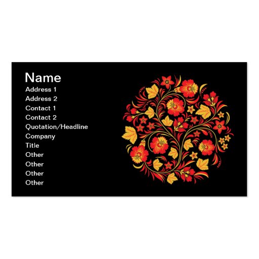 Hohloma Red and Yellow Business Card