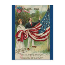 Hoisting the Flag on Memorial Day Postcard
