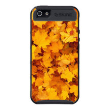 Hojas de la caída del naranja y del amarillo iPhone 5 coberturas