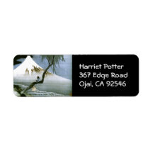 Hokusai Boy and Mt.Fuji Vintage Japanese Return Address Labels