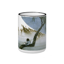 Hokusai Boy and Mt.Fuji Vintage Japanese Mug