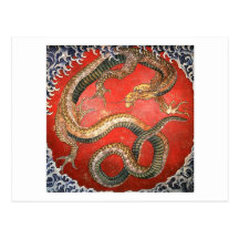 Hokusai Dragon 葛飾北斎 Postcards