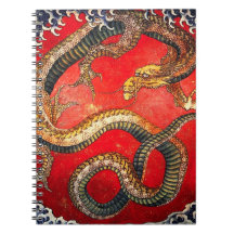 Hokusai Gold Japanese Dragon Notebook