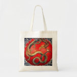 Hokusai Gold Japanese Dragon Tote Bag