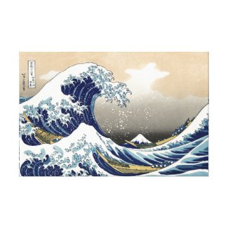 Hokusai Great Wave Off Kanagawa Katsushika Tsunami Canvas Prints