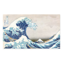 Hokusai Great Wave Rectangle Stickers