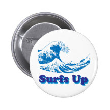 Hokusai Great Wave Surfs Up Button