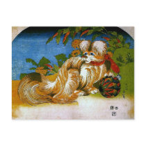 Hokusai Japanese Chin Fine Art 北斎：狆 Post Cards