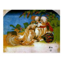 Hokusai Japanese Chin Fine Art 北斎：狆 Post Cards