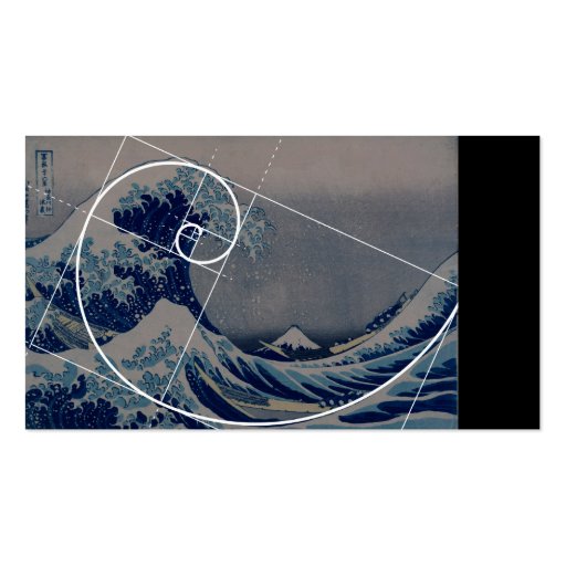 Hokusai Meets Fibonacci, Golden Ratio Business Card (front side)