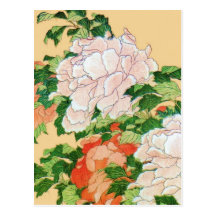 Hokusai Peonies and Butterfly Reboot Postcards