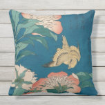 Hokusai Peonies and Canary GalleryHD Outdoor Pillow