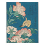 Hokusai Peonies and Canary GalleryHD Wood Wall Art